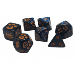 Kitten Polyhedral Dice (7) Black