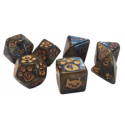 Kitten Polyhedral Dice (7) Brown