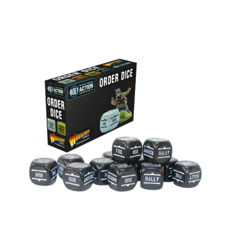 Bolt Action 2 Bolt Action Orders Dice - Black (12)