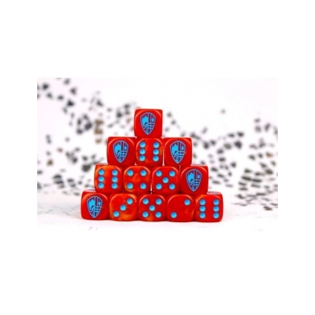 Conquest - Baron of Dice:Hundred Kingdom Faction Dice on Red swirl Dice