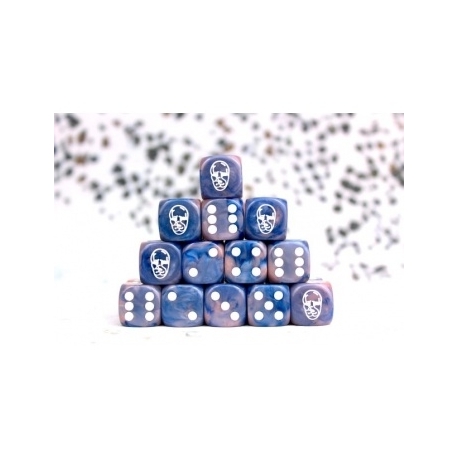 Conquest - Baron of Dice:Spires Faction Dice on Dark Blue swirl Dice
