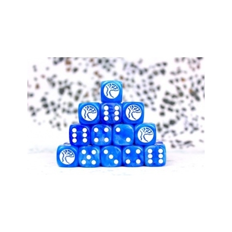 Conquest - Baron of Dice:Nords Faction Dice on Bright Blue swirl Dice