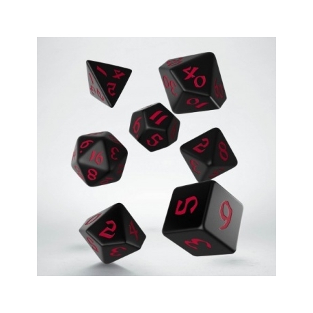 Classic Runic Black & red Dice Set (7)