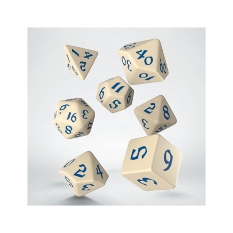 Classic Runic Beige & blue Dice Set (7)