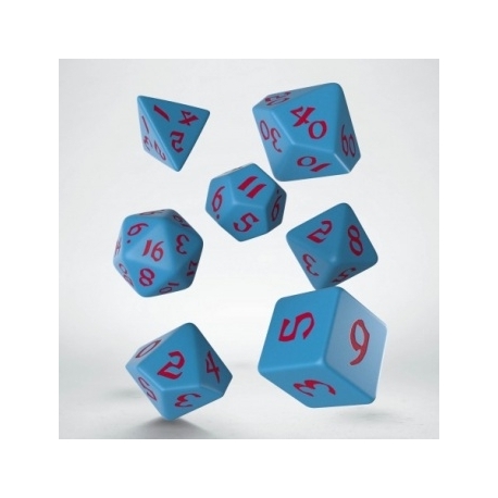 Classic Runic Blue & red Dice Set (7)
