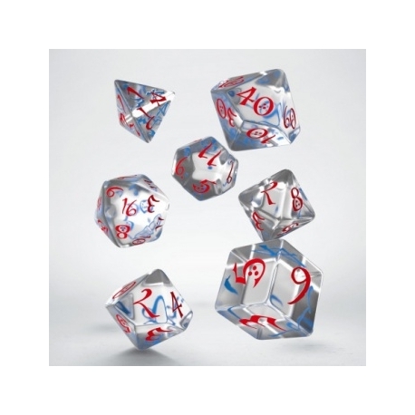 Classic RPG Translucent & blue-red Dice Set (7)