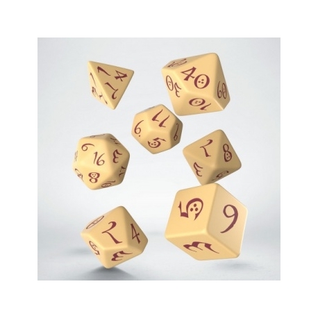 Classic RPG Beige & burgundy Dice Set (7)