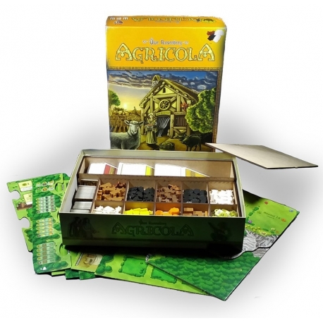 Insert compatible with Agricola (Base + Expansion 5-6 players) (Unarmed)