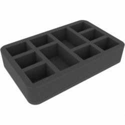 HS050A104 50 mm foam tray for miniatures in 1:56 scale (28 mm) - 10 compartments