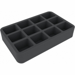 HS050A105 50 mm foam tray for miniatures in 1:56 scale (28 mm) - 12 compartments