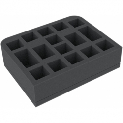 QSMFHH045BO 172,5 mm x 137,5 mm x 45 mm foam tray for board games with 16 compartments