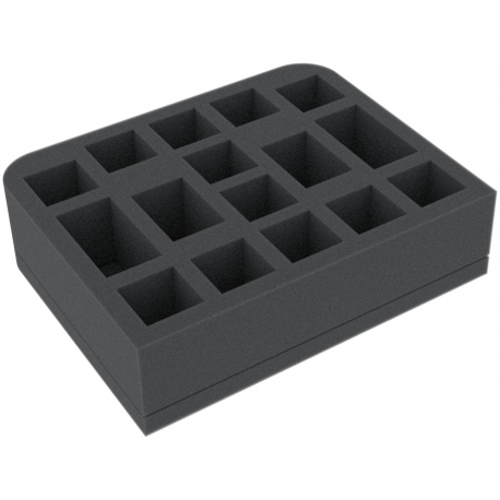 QSMFHH045BO 172,5 mm x 137,5 mm x 45 mm foam tray for board games with 16 compartments