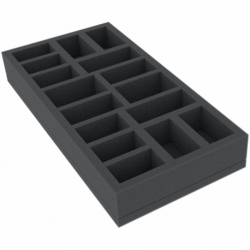 BEMFIL040BO 285 mm x 142,5 mm x 40 mm foam tray for board games with 16 compartments