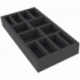 BEMFIN040BO 285 mm x 142,5 mm x 40 mm foam tray for board games with 12 compartments