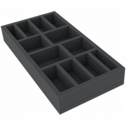 BEMFIN040BO 285 mm x 142,5 mm x 40 mm foam tray for board games with 12 compartments