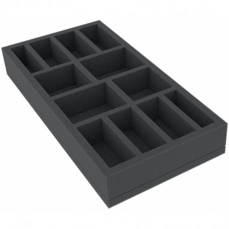 BEMFIN040BO 285 mm x 142,5 mm x 40 mm foam tray for board games with 12 compartments