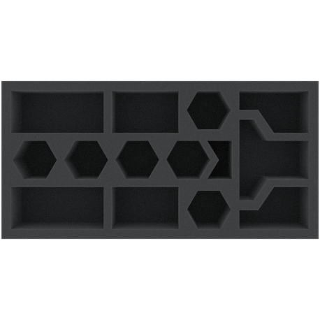 BEMFFH050BO 285 mm x 142 mm x 50 mm foam tray for board games with 14 compartments