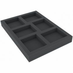 FOMFCL055BO 300 mm x 210 mm x 55 mm foam tray for board games with 19 compartments