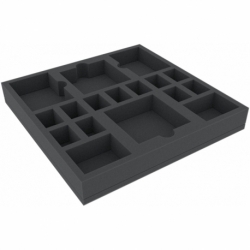 AGMFIC040BO 295 mm x 295 mm x 40 mm foam tray for board games with 21 compartments