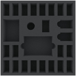 AGMFGE050BO 295 mm x 295 mm x 50 mm foam tray for board games with 26 compartments