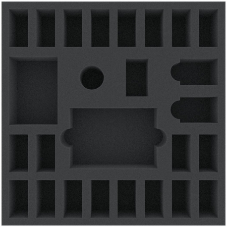 AGMFGE050BO 295 mm x 295 mm x 50 mm foam tray for board games with 26 compartments