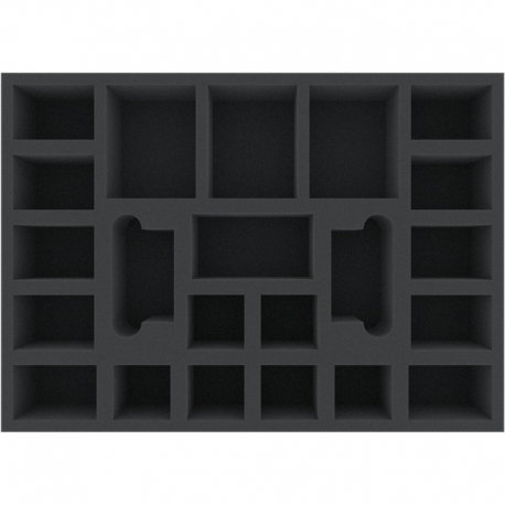 AYMFGQ070BO Bandeja de espuma de 420 mm x 300 mm x 70 mm para juegos de mesa con 22 compartimentos