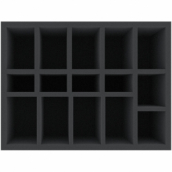 HGMFGK040BO 285mm x 115mm x 100mm foam tray for board games with 15 compartments