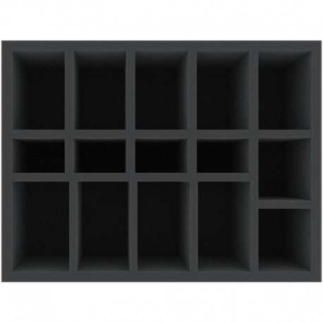 HGMFGK040BO 285mm x 115mm x 100mm foam tray for board games with 15 compartments