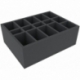 HGMFGK040BO 285mm x 115mm x 100mm foam tray for board games with 15 compartments