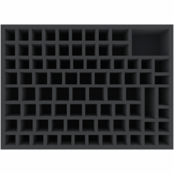 DOMFHQ075BO 415 mm x 300 mm x 75 mm foam tray for board games with 85 compartments