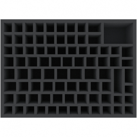 DOMFHQ075BO 415 mm x 300 mm x 75 mm foam tray for board games with 85 compartments