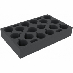 DSMETE080BO Feldherr foam tray with 24 circular compartments of 70 mm diameter