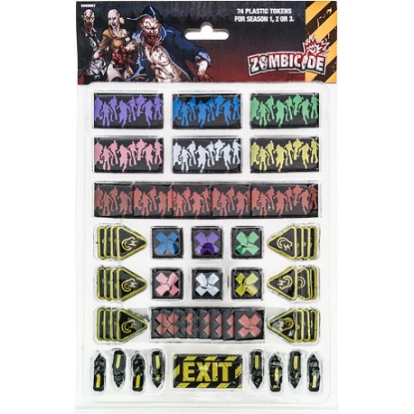 Zombicide: Fichas De Plastico con las que podrás reponer las fichas originales de las 3 temporadas del juego de mesa Zombicide