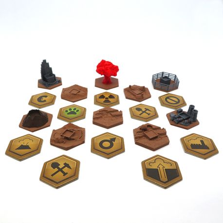 Special Brown Tiles for Terraforming Mars - 10 Pieces