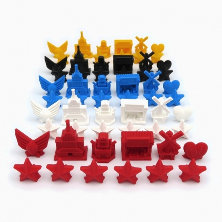 Pack of 5 Factions Tokens for Scythe - 60 pieces