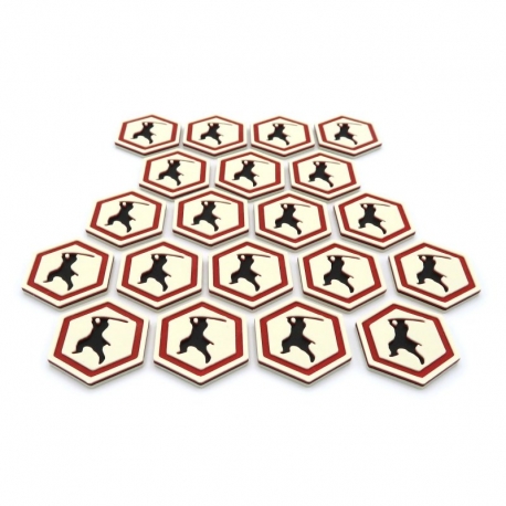Tokens de Ronin para Rising Sun - 20 Piezas
