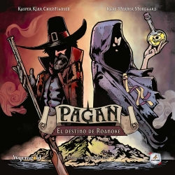 Pagan: The Fate of Roanoke is an expandable deduction card game set in 1587 colonial America.