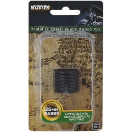 WizKids Deep Cuts - Black 25mm Round Base - 15 ct.