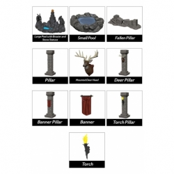 WizKids Miniatures: Fantasy Terrain: Painted Pools & Pillars (Set 1)