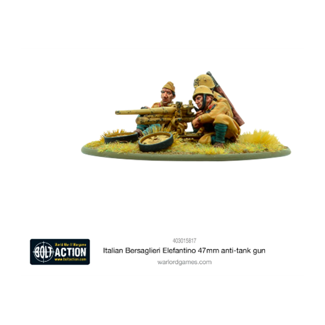 Bolt Action - Italian Bersaglieri Elefantino 47mm anti-tank gun (Inglés)