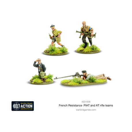 Bolt Action French Resistance PIAT & Anti-tank rifle teams (English)