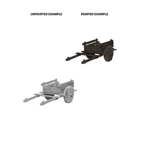 WizKids Deep Cuts Unpainted Miniatures - 2 Wheel Cart (6 Units)