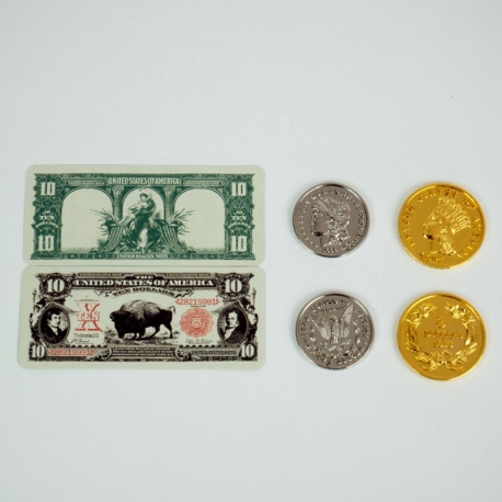 Metallic Coins for the Union Stockyards board game from Maldito Games