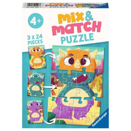 Mix & Match 3 x 24 pcs: Mixing Dinosaurs