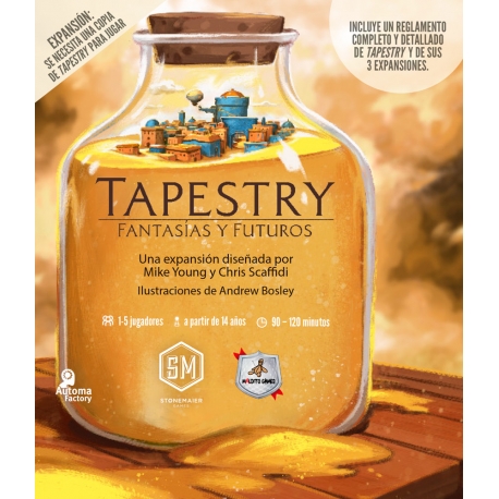 Expansión Fantasías y Futuros para el juego de mesa Tapestry de Maldito Games