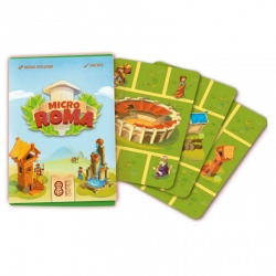 Micro ROMA es un juego de mesa de 18 cartas para un jugador donde deberás construir Roma