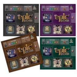 Pack of 4 high quality player mat for the Tiny Epic Crimes board game