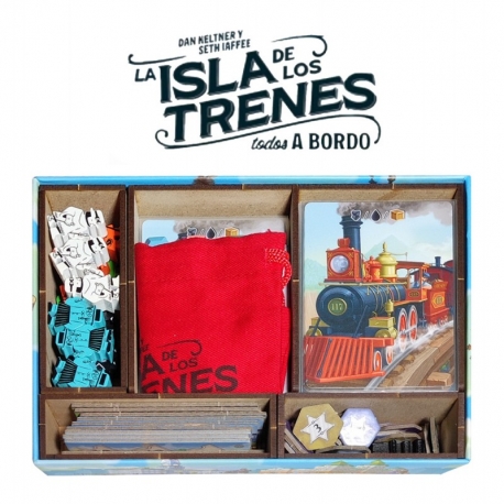 Inserto compatible con el juego de mesa La Isla de los Trenes: Todos a Bordo