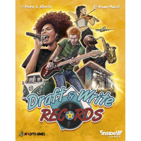 juego de cartas Draft & Write Records de Maldito Games