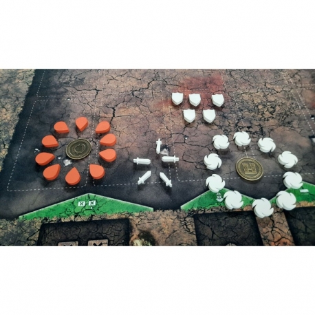 Marcadores de madera para el juego de mesa Tambores de Guerra de Eclipse Editorial